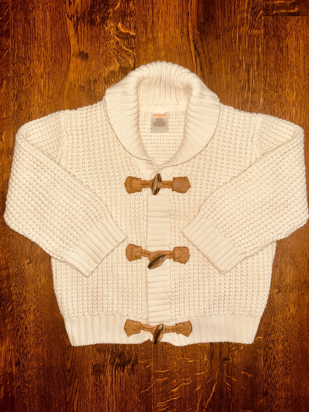 Gymboree Cream Toggle Button Shawl-Collar Knit Cardigan | 2T